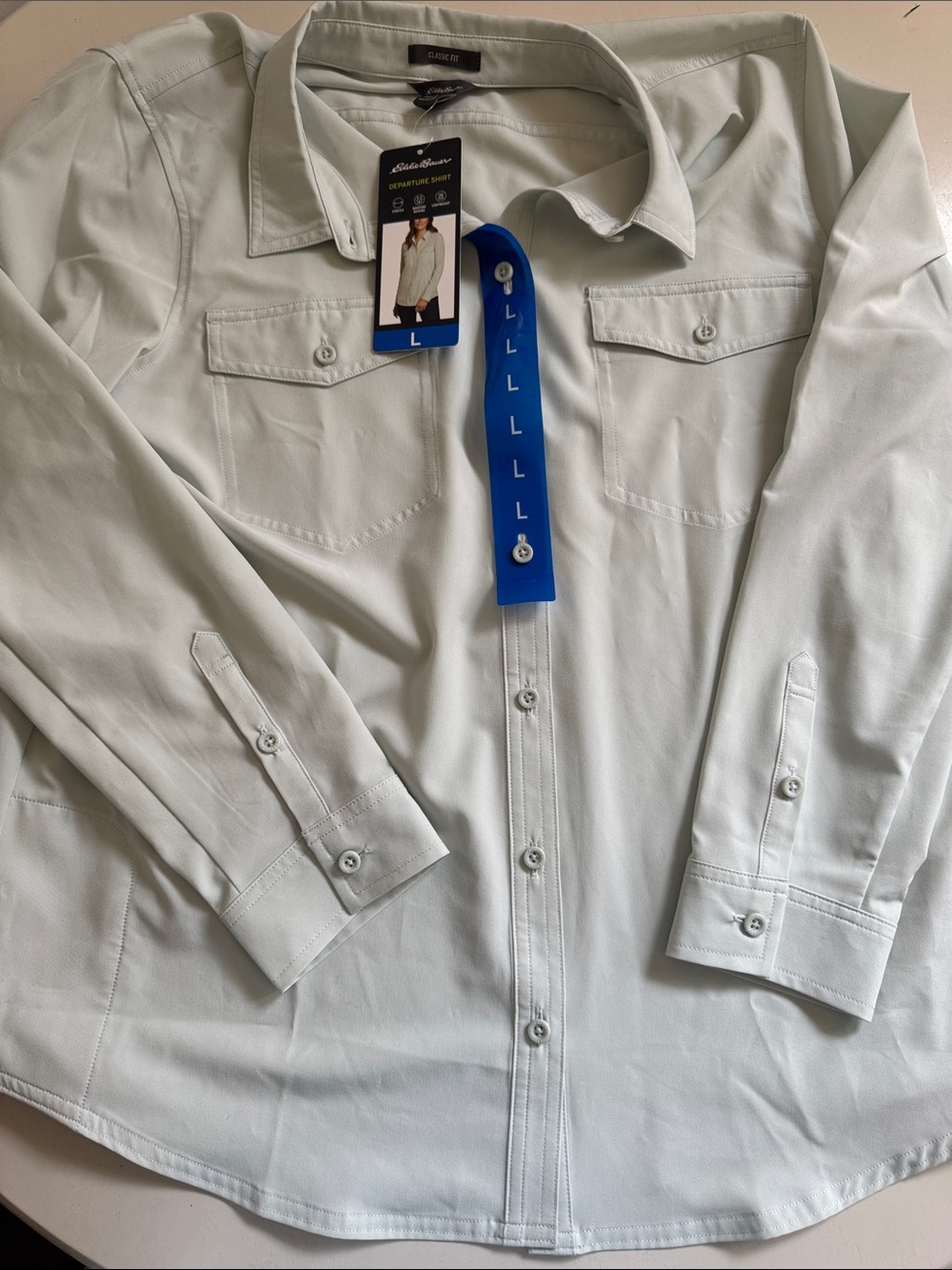 Eddie Bauer Mint Green Departure Lightweight Outdoor Shirt
